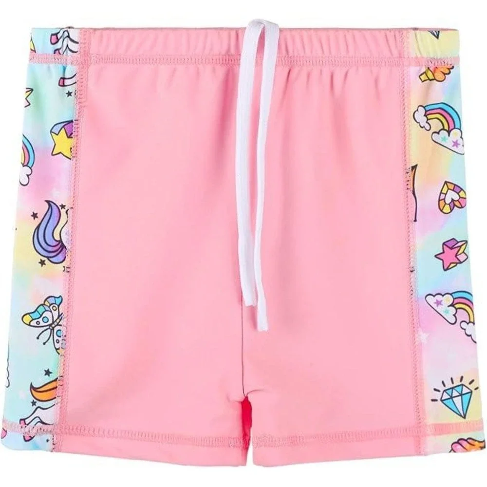 Kids Girls Pink Unicorn Rainbow Rash‎ Guard Swimsuit Set 12M UPF 50+